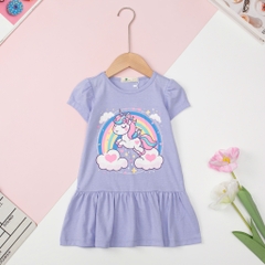Váy cotton đuôi cá in hình kitty, capybara, labubu size 2/10 tuổi