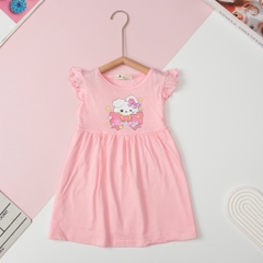 Váy cotton Bé gái cánh tiên, in hình Pony, baby three, kitty size 2/12 tuổi