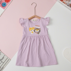 Váy cotton Bé gái cánh tiên, in hình Pony, baby three, kitty size 2/12 tuổi