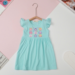 Váy cotton Bé gái cánh tiên, in hình Pony, baby three, kitty size 2/12 tuổi