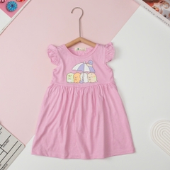 Váy cotton Bé gái cánh tiên, in hình Pony, baby three, kitty size 2/12 tuổi