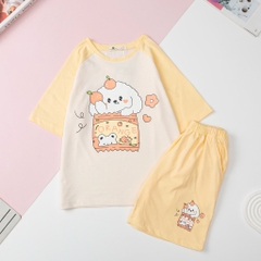 H519 Bộ cotton 4c BG ngắn tay 4/12