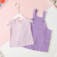 Set quần yếm kaki và áo phông 2/10