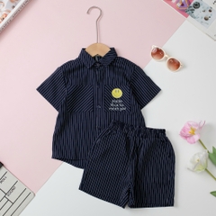 Bộ BT kẻ sơ mi ngắn tay 2/10