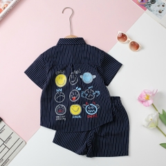 Bộ BT kẻ sơ mi ngắn tay 2/10