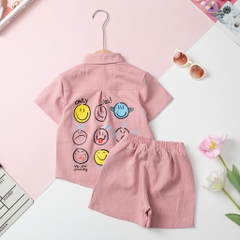 Bộ BT kẻ sơ mi ngắn tay 2/10