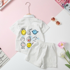 Bộ BT kẻ sơ mi ngắn tay 2/10