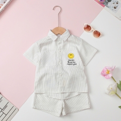 Bộ BT kẻ sơ mi ngắn tay 2/10
