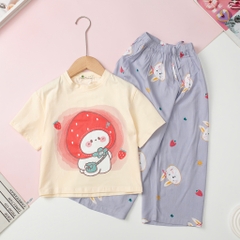 Bộ BG áo cotton quần lanh 4/14