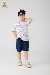 H504 Áo cotton BT ngắn tay in chữ 2/12