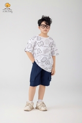 H504 Áo cotton BT ngắn tay in chữ 2/12