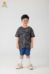 H504 Áo cotton BT ngắn tay in chữ 2/12