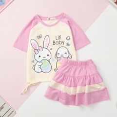 H551 Bộ cotton trẻ em - bé gái G002 4/12