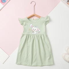 Váy cotton trẻ em - V02, Váy mùa hè tay cánh tiên cho bé gái từ 2/12 tuổi