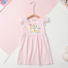Váy cotton trẻ em - V02, Váy mùa hè tay cánh tiên cho bé gái từ 2/12 tuổi