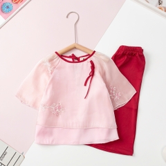 Bộ thời trang trẻ em - F02, Bộ quần dài, áo lụa size 2 đến 10 tuổi