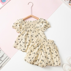 Bộ cotton trẻ em - bé gái G002 2/10 đũi chun ngực