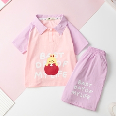 Bộ cotton trẻ em-bé gái G001 4/12