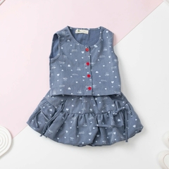 Bộ thời trang trẻ em - F02 2/10 váy giả jean