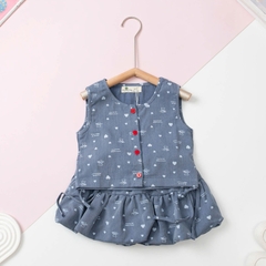 Bộ thời trang trẻ em - F02 2/10 váy giả jean
