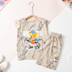 Bộ cotton trẻ em - bé trai B002_4/8-10/16 loang