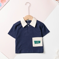Áo cotton trẻ em, Áo thun cổ bẻ Bé trai A06 size 2/10 tuổi