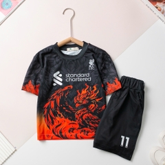Bộ cotton trẻ em - bé trai B002, Bộ thể thao cầu thủ size 10/16 tuổi