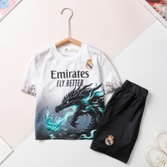 Bộ cotton trẻ em - bé trai B002, Bộ thể thao cầu thủ size 10/16 tuổi