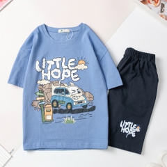 Bộ cotton cộc tay, quần đùi, bé trai size 10/16 tuổi