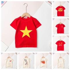 Áo cotton trẻ em-A02 2/16 Cờ đỏ sao vàng