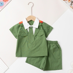 Bộ cotton trẻ em - bé trai B001 1/7 bộ đội