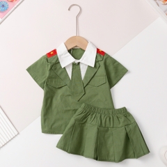 Bộ cotton trẻ em - bé trai B001 1/7 bộ đội