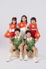 Bộ cotton trẻ em - bé trai B001 1/7 bộ đội
