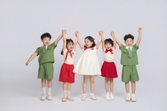 Bộ cotton trẻ em - bé trai B001 1/7 bộ đội