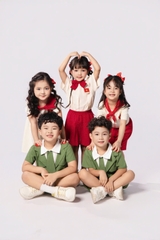 Bộ cotton trẻ em - bé trai B001 1/7 bộ đội