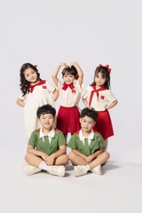 Bộ cotton trẻ em - bé trai B001 1/7 bộ đội