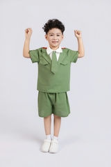 Bộ cotton trẻ em - bé trai B001 1/7 bộ đội