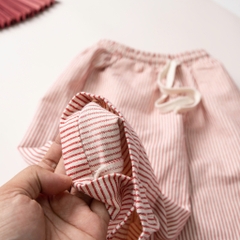 Quần trẻ em - Q09 size 4/14T, Quần Ống Rộng Kẻ Sọc buộc dây