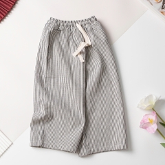 Quần trẻ em - Q09 size 4/14T, Quần Ống Rộng Kẻ Sọc buộc dây