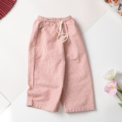 Quần trẻ em - Q09 size 4/14T, Quần Ống Rộng Kẻ Sọc buộc dây
