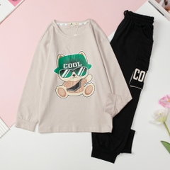 T411 Bộ cotton thu đông Bé trai túi hộp 8/16 tuổi