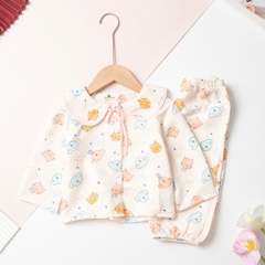 Bộ cotton trẻ em - bé gái ĐG002 2/10
