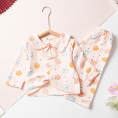 Bộ pizama đũi cotton trẻ em - bé gái ĐG002 2/7