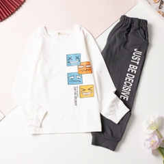 T411 Bộ cotton thu đông BT túi hộp 8/16 H582