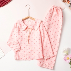 Bộ cotton trẻ em - bé gái 8/16 đũi nơ