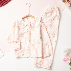 Bộ cotton trẻ em - bé gái 8/16 đũi nơ