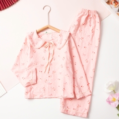 Bộ cotton trẻ em - bé gái 8/16 đũi nơ