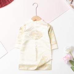 Áo dài trẻ em - AD02 2/12- Gấm phối tròn