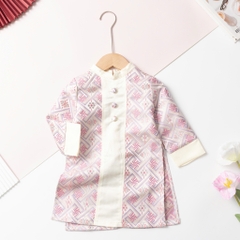 Áo dài trẻ em - AD02 2/14-Gấm phối dọc