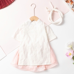 Áo dài trẻ em - AD03 1/7- gấm hoa nổi